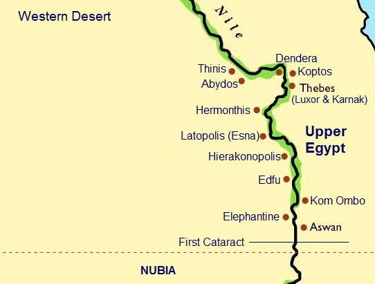Map of Upper Egypt