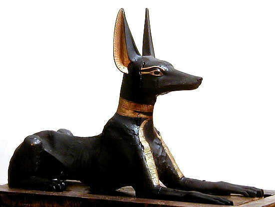 Statue of the jackal god Anubis found in the tomb of tomb of Tutankhamun